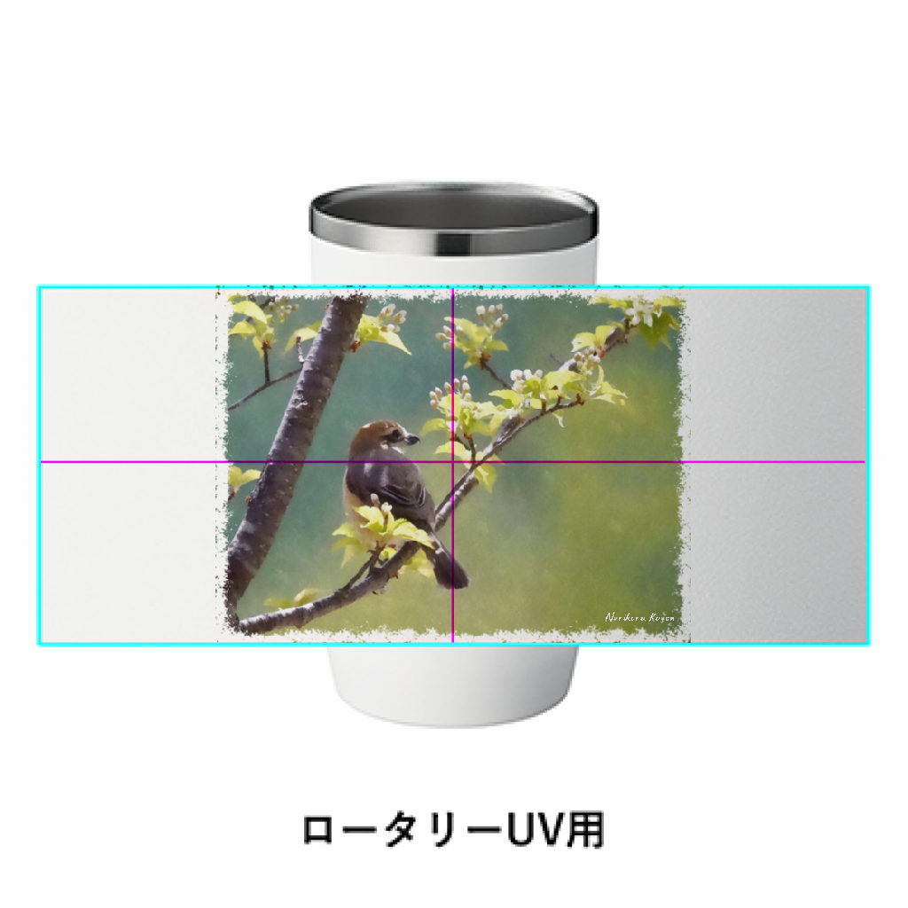 野鳥タンブラー 450ml 【モズ】(ホワイト)