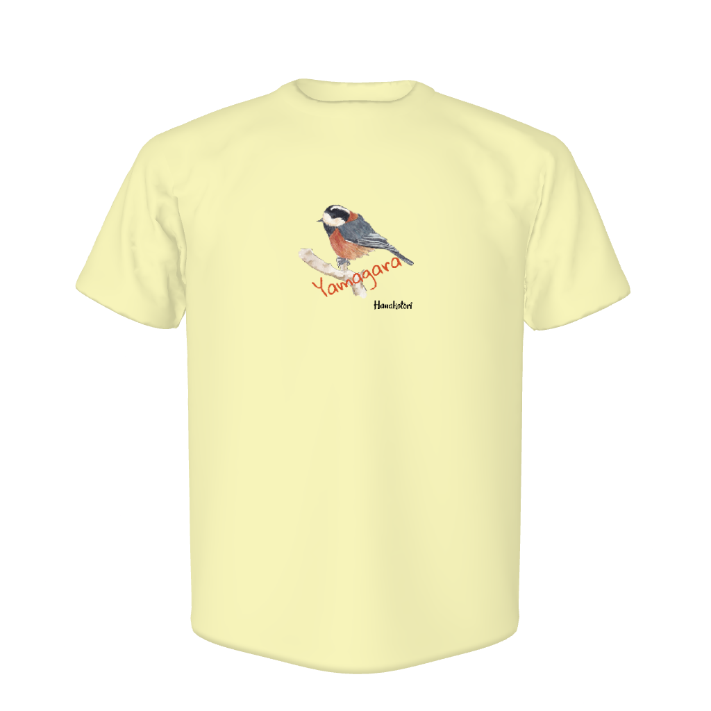 野鳥 Tシャツ(ドライ) 【ヤマガラ】(イエロー)