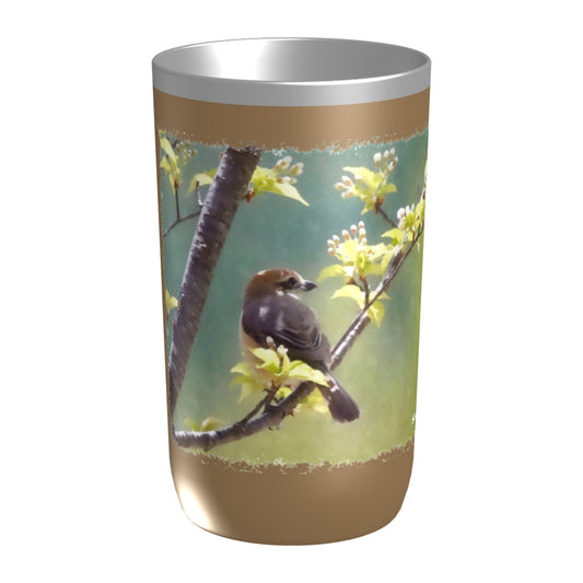 野鳥タンブラー 450ml 【モズ】（ベージュ）