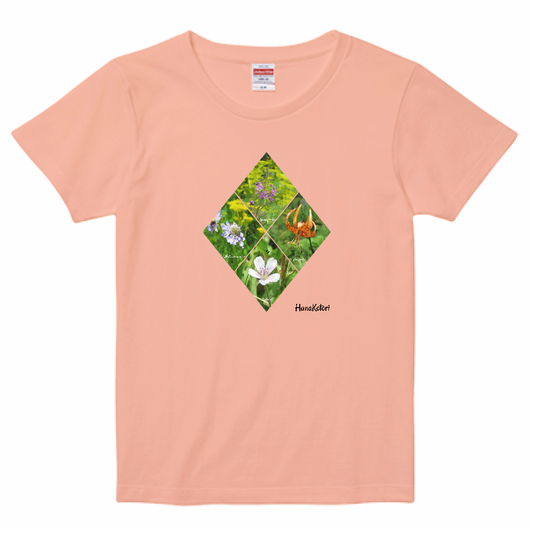 山野草 Tシャツ（レディース）【夏の山野草】（オレンジ）
