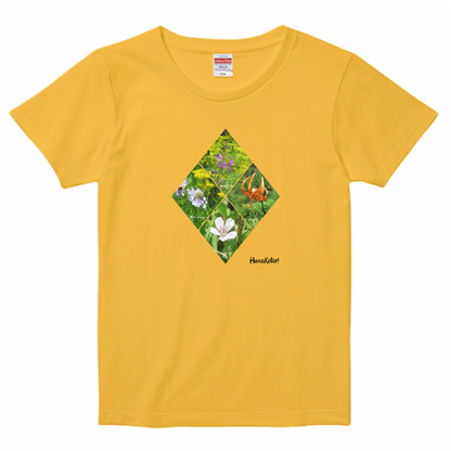 山野草 Tシャツ（レディース）【夏の山野草】（イエロー）