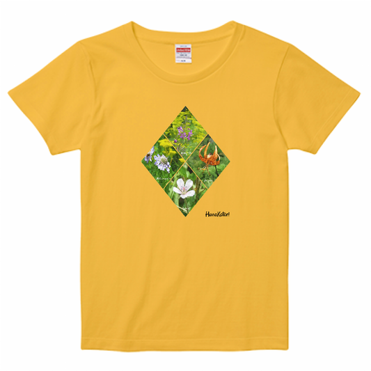 山野草 Tシャツ（レディース）【夏の山野草】（イエロー）