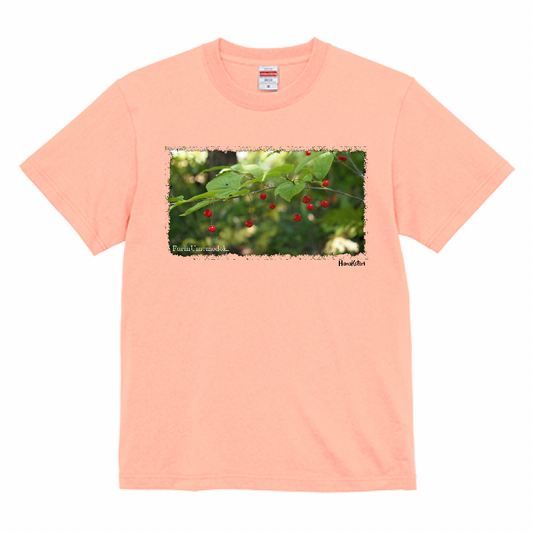 山野草 Tシャツ 【フウリンウメモドキ】（オレンジ）