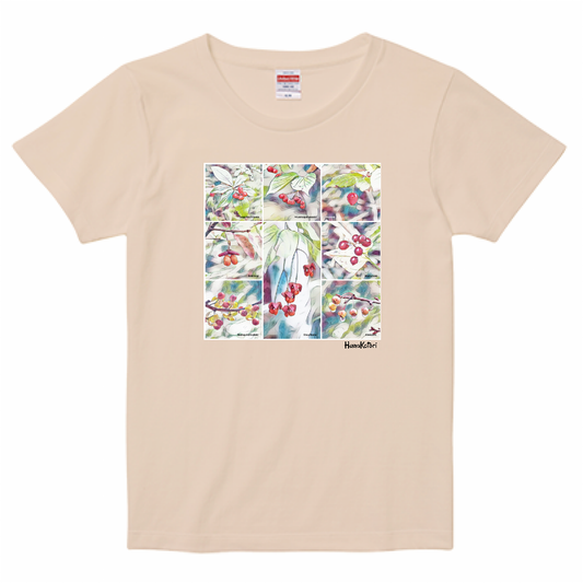 山野草 Tシャツ（レディース）【秋の果実】（ナチュラル）