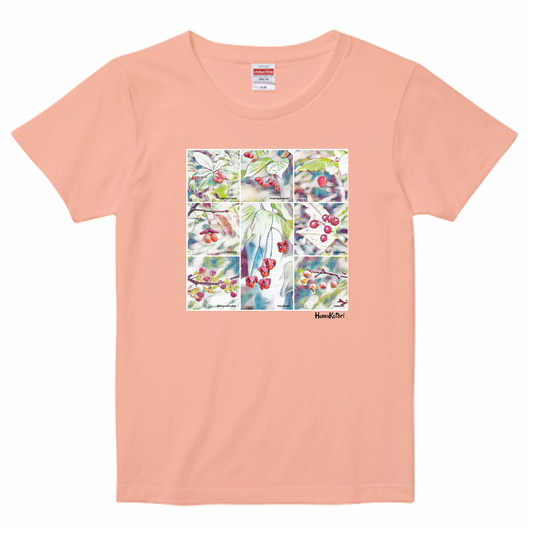 山野草 Tシャツ（レディース）【秋の果実】（オレンジ）
