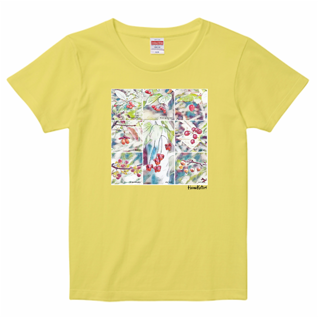 山野草 Tシャツ（レディース）【秋の果実】（イエロー）