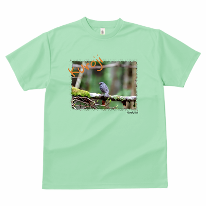 野鳥 Tシャツ(ドライ) 【クロジ】（グリーン）