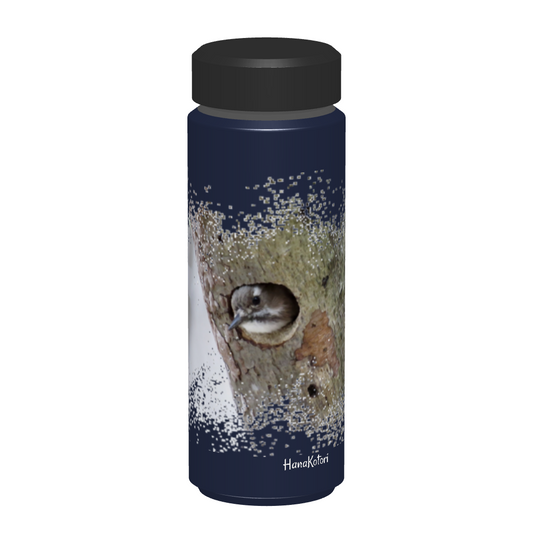 野鳥サーモボトル 500ml　【コゲラ】（ネイビー）