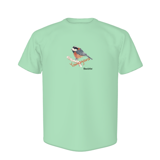 野鳥 Tシャツ(ドライ)  【ヤマガラ】（グリーン）