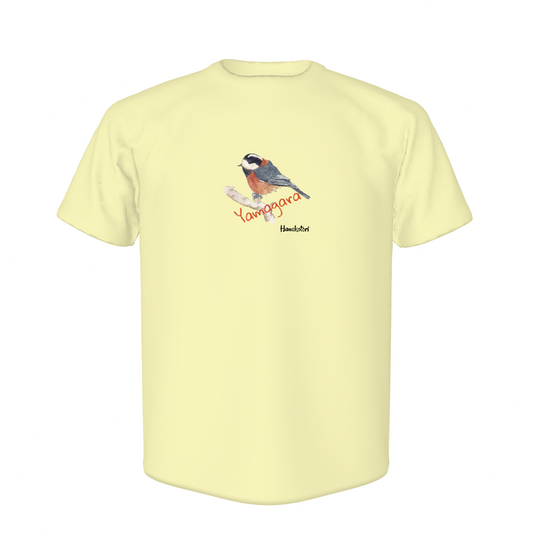 野鳥 Tシャツ(ドライ)  【ヤマガラ】（イエロー）
