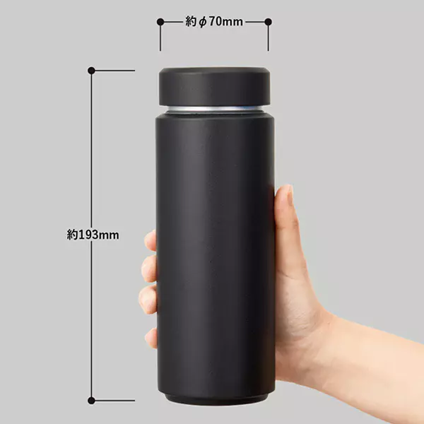 野鳥サーモボトル 500ml　【コゲラ】（ブラック）